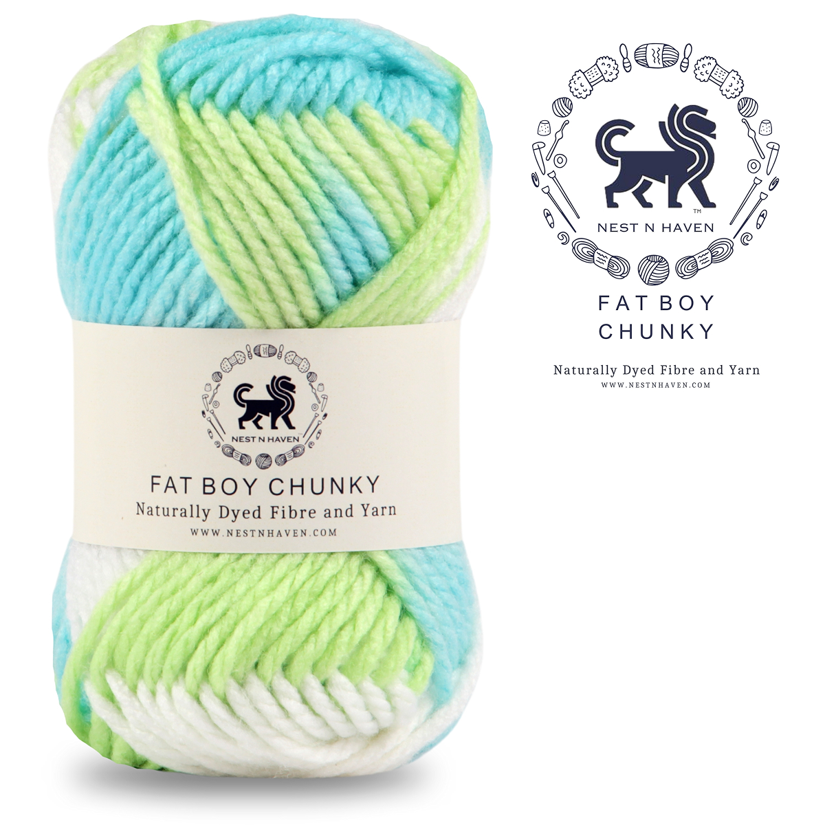 Fatboy Chunky Naturally Dyed Fibre Yarn (100 gram) - Multicolor 8
