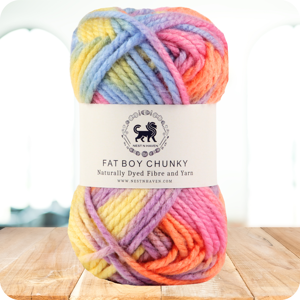 Fatboy Chunky Naturally Dyed Fibre Yarn (100 gram) - Multicolor 9