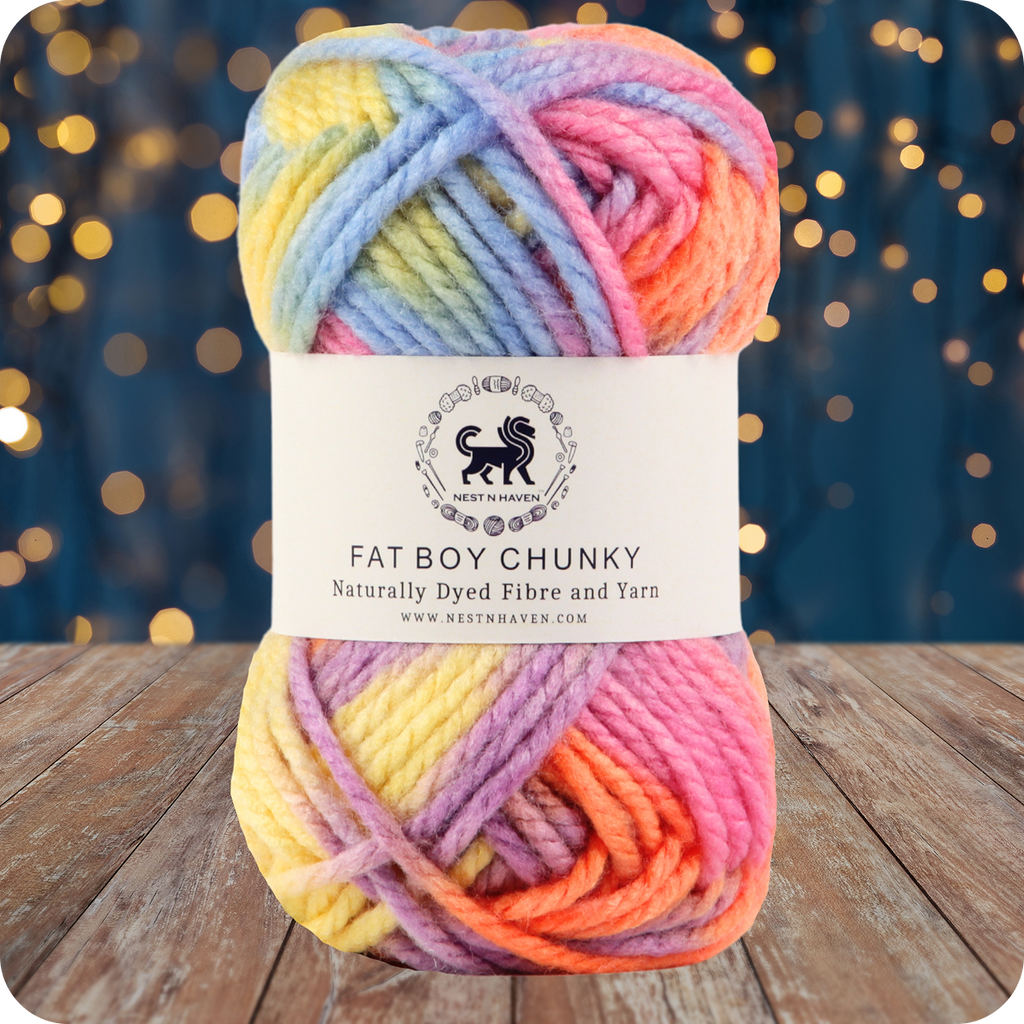 Fatboy Chunky Naturally Dyed Fibre Yarn (100 gram) - Multicolor 9