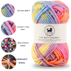 Fatboy Chunky Naturally Dyed Fibre Yarn (100 gram) - Multicolor 9