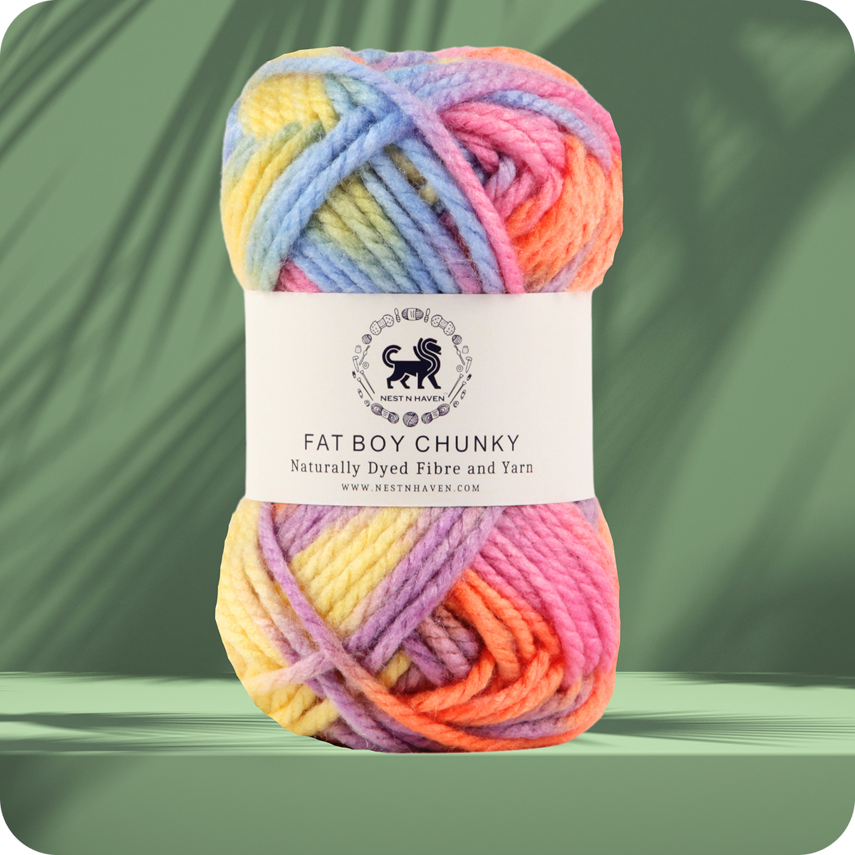 Fatboy Chunky Naturally Dyed Fibre Yarn (100 gram) - Multicolor 9