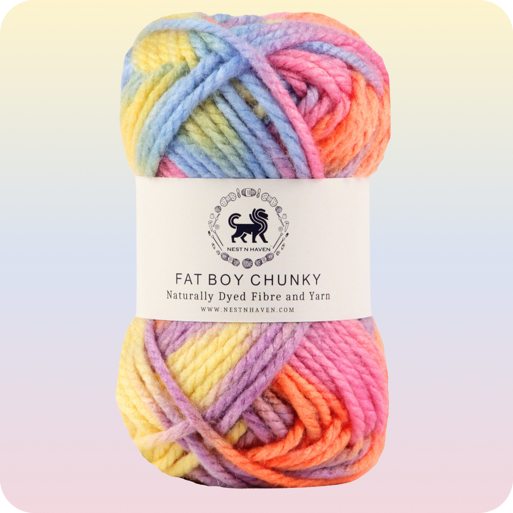 Fatboy Chunky Naturally Dyed Fibre Yarn (100 gram) - Multicolor 9