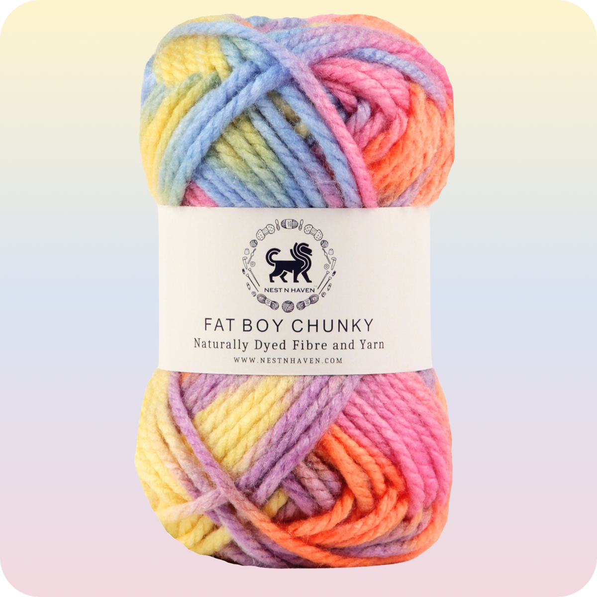 Fatboy Chunky Naturally Dyed Fibre Yarn (100 gram) - Multicolor 9