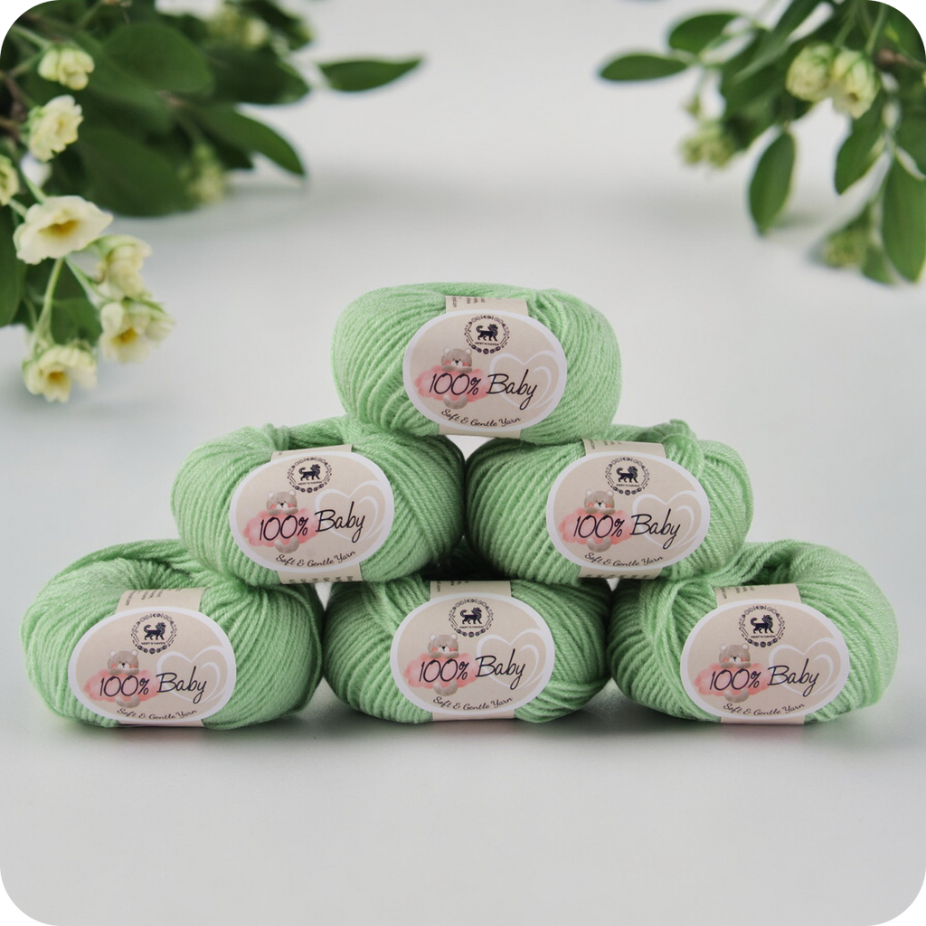 Baby  Yarn  pack of 6 (25gms x 6) 150 gram -  Pastel Green