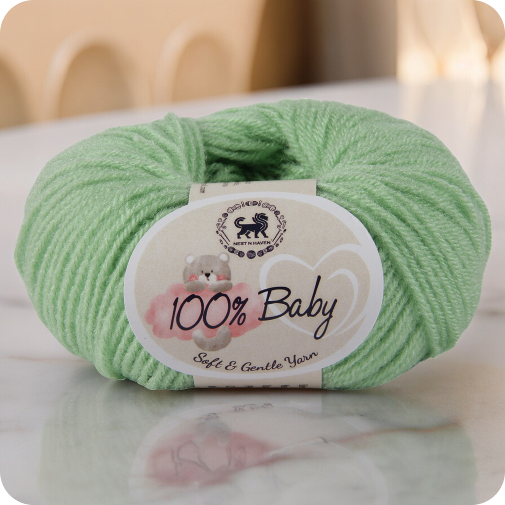 Baby  Yarn  pack of 6 (25gms x 6) 150 gram -  Pastel Green