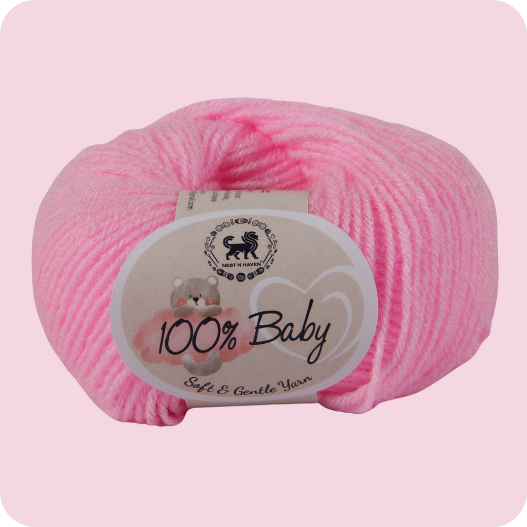 Baby  Yarn  pack of 6 (25gms x 6) 150 gram -  Pink