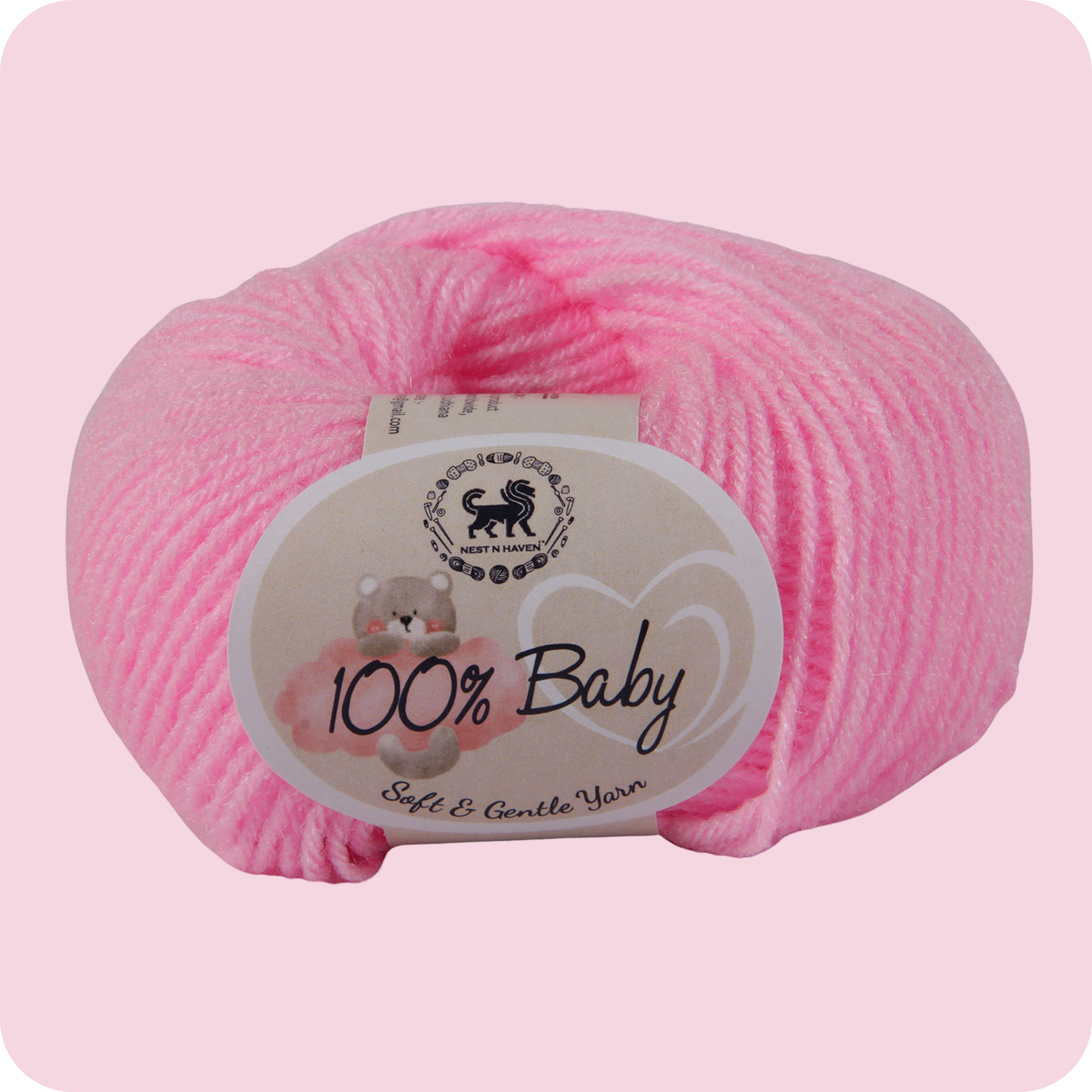 Baby  Yarn  pack of 6 (25gms x 6) 150 gram -  Pink