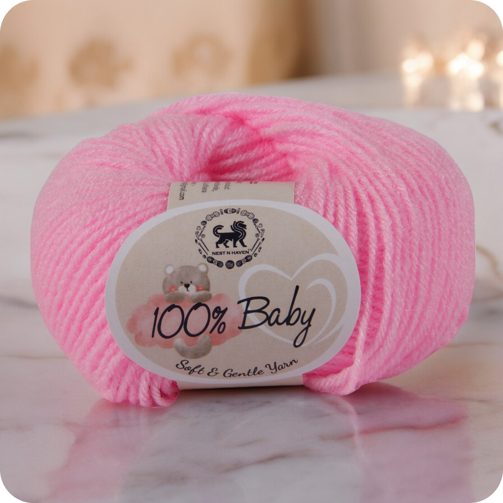 Baby  Yarn  pack of 6 (25gms x 6) 150 gram -  Pink