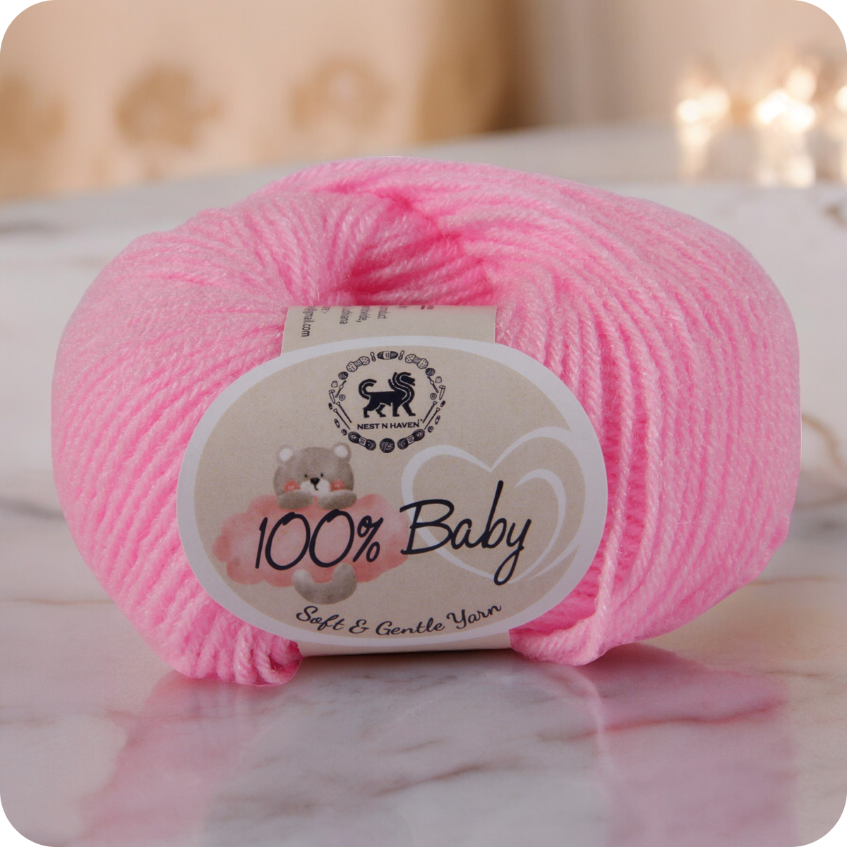 Baby  Yarn  pack of 6 (25gms x 6) 150 gram -  Pink