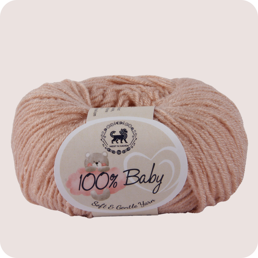 Baby  Yarn  pack of 6 (25gms x 6) 150 gram -  Pinkish Beige