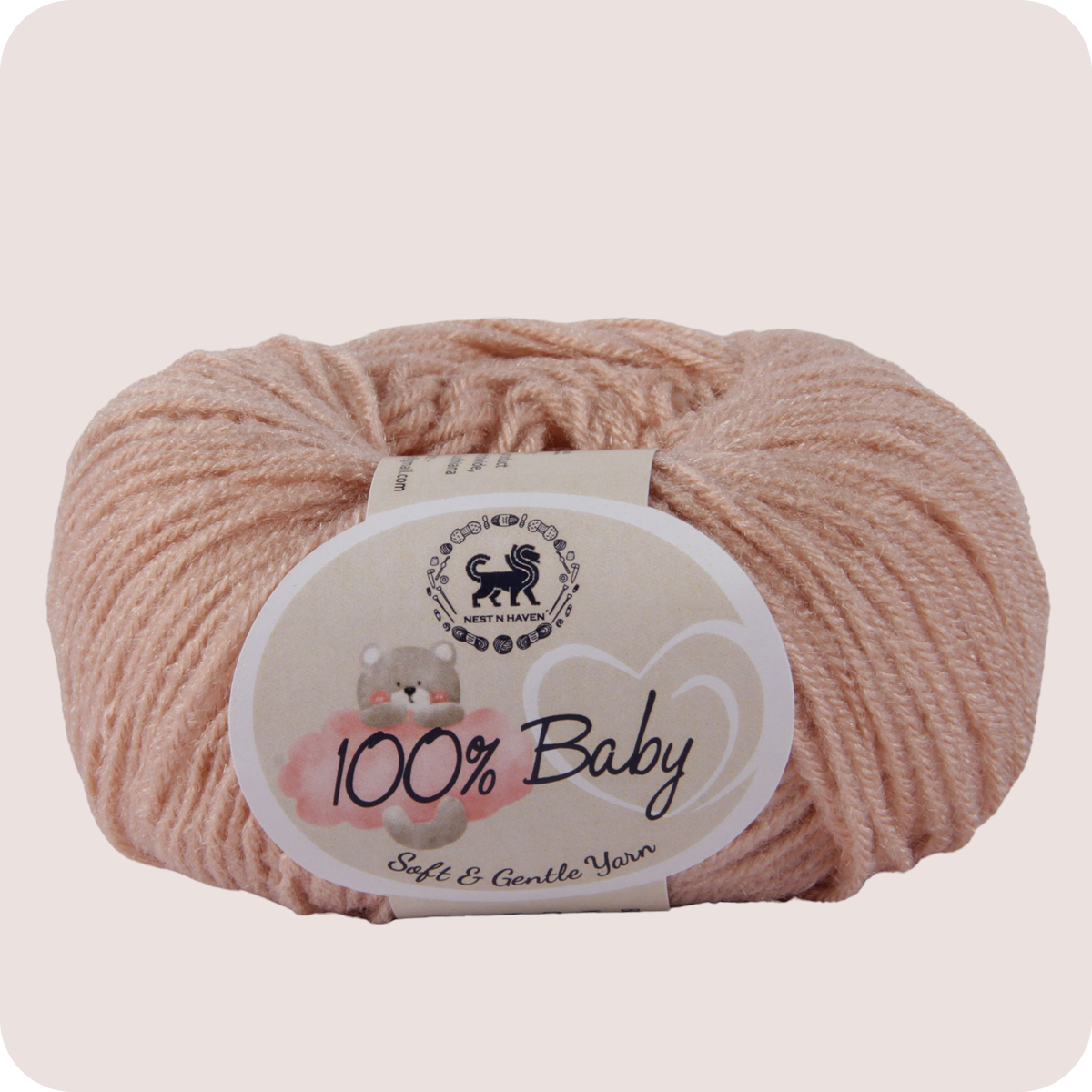 Baby  Yarn  pack of 6 (25gms x 6) 150 gram -  Pinkish Beige