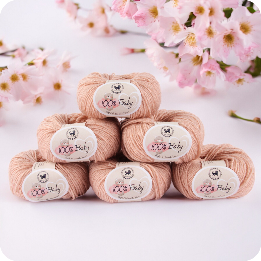 Baby  Yarn  pack of 6 (25gms x 6) 150 gram -  Pinkish Beige