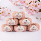 Baby  Yarn  pack of 6 (25gms x 6) 150 gram -  Pinkish Beige