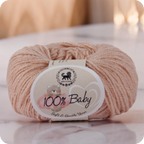 Baby  Yarn  pack of 6 (25gms x 6) 150 gram -  Pinkish Beige