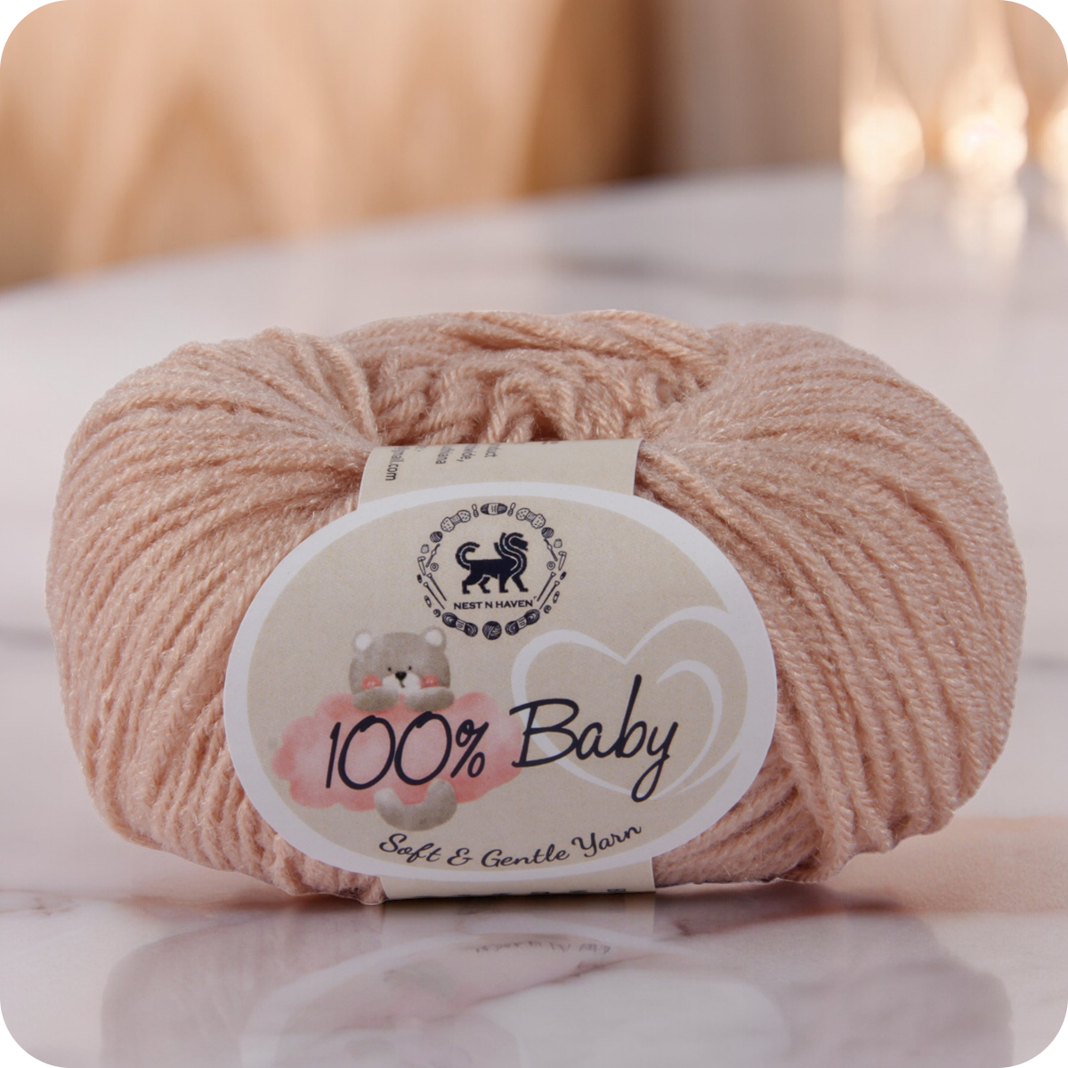 Baby  Yarn  pack of 6 (25gms x 6) 150 gram -  Pinkish Beige