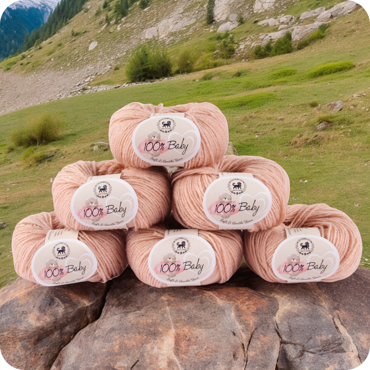 Baby  Yarn  pack of 6 (25gms x 6) 150 gram -  Pinkish Beige
