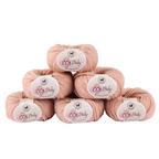 Baby  Yarn  pack of 6 (25gms x 6) 150 gram. - Pinkish Beige