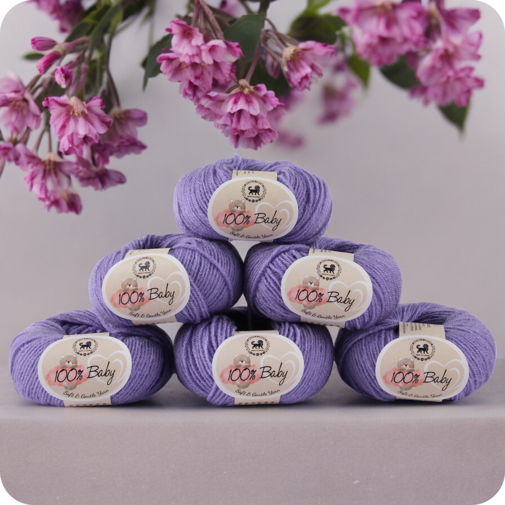 Baby  Yarn  pack of 6 (25gms x 6) 150 gram -  Purple