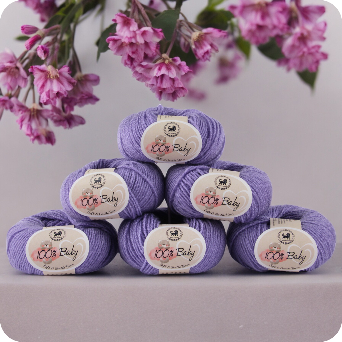 Baby  Yarn  pack of 6 (25gms x 6) 150 gram -  Purple
