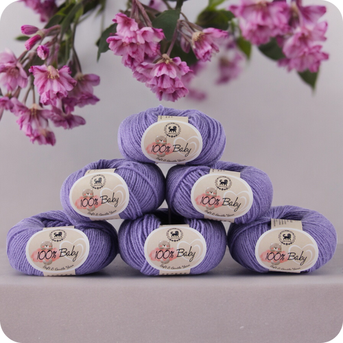 Baby  Yarn  pack of 6 (25gms x 6) 150 gram -  Purple