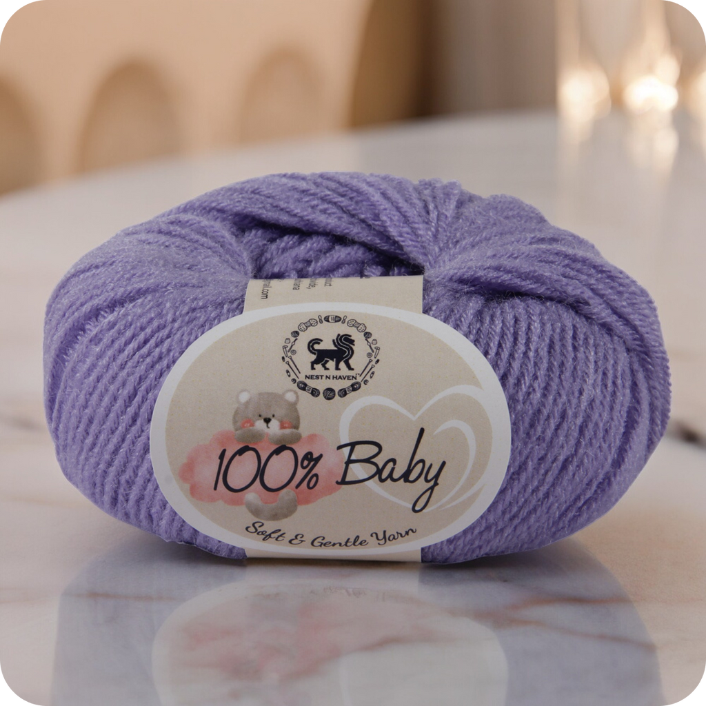 Baby  Yarn  pack of 6 (25gms x 6) 150 gram -  Purple