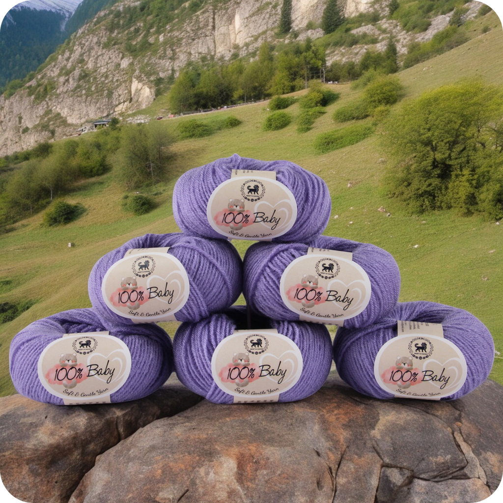 Baby  Yarn  pack of 6 (25gms x 6) 150 gram -  Purple