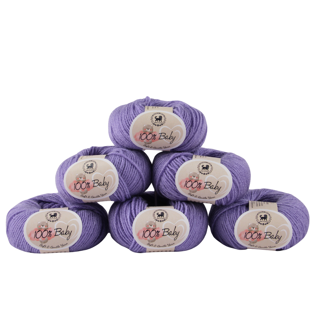 Baby  Yarn  pack of 6 (25gms x 6) 150 gram- Purple