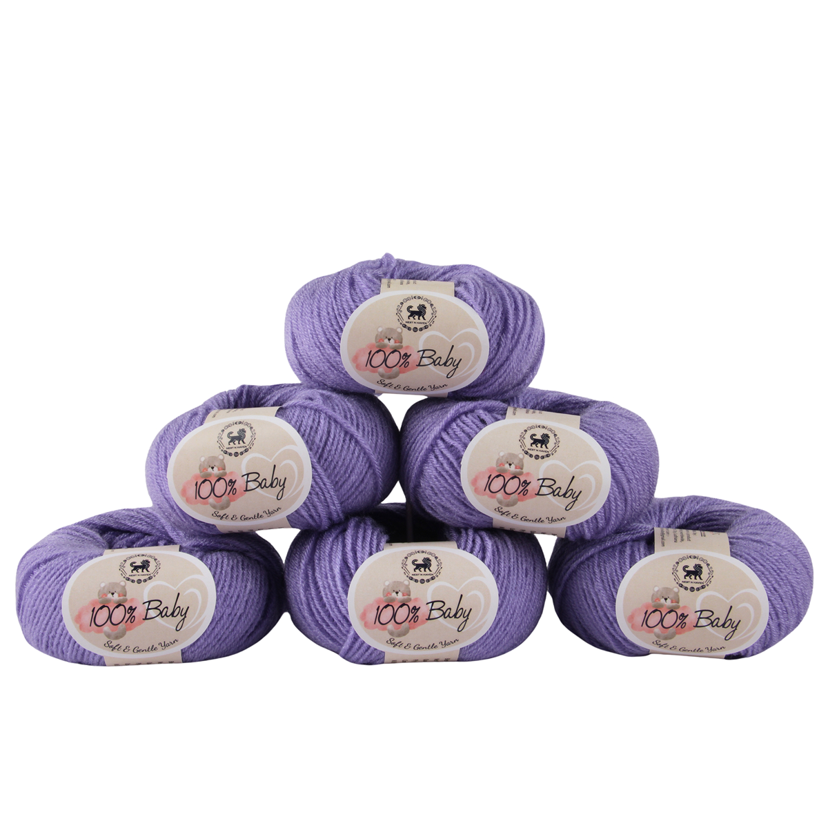 Baby  Yarn  pack of 6 (25gms x 6) 150 gram- Purple