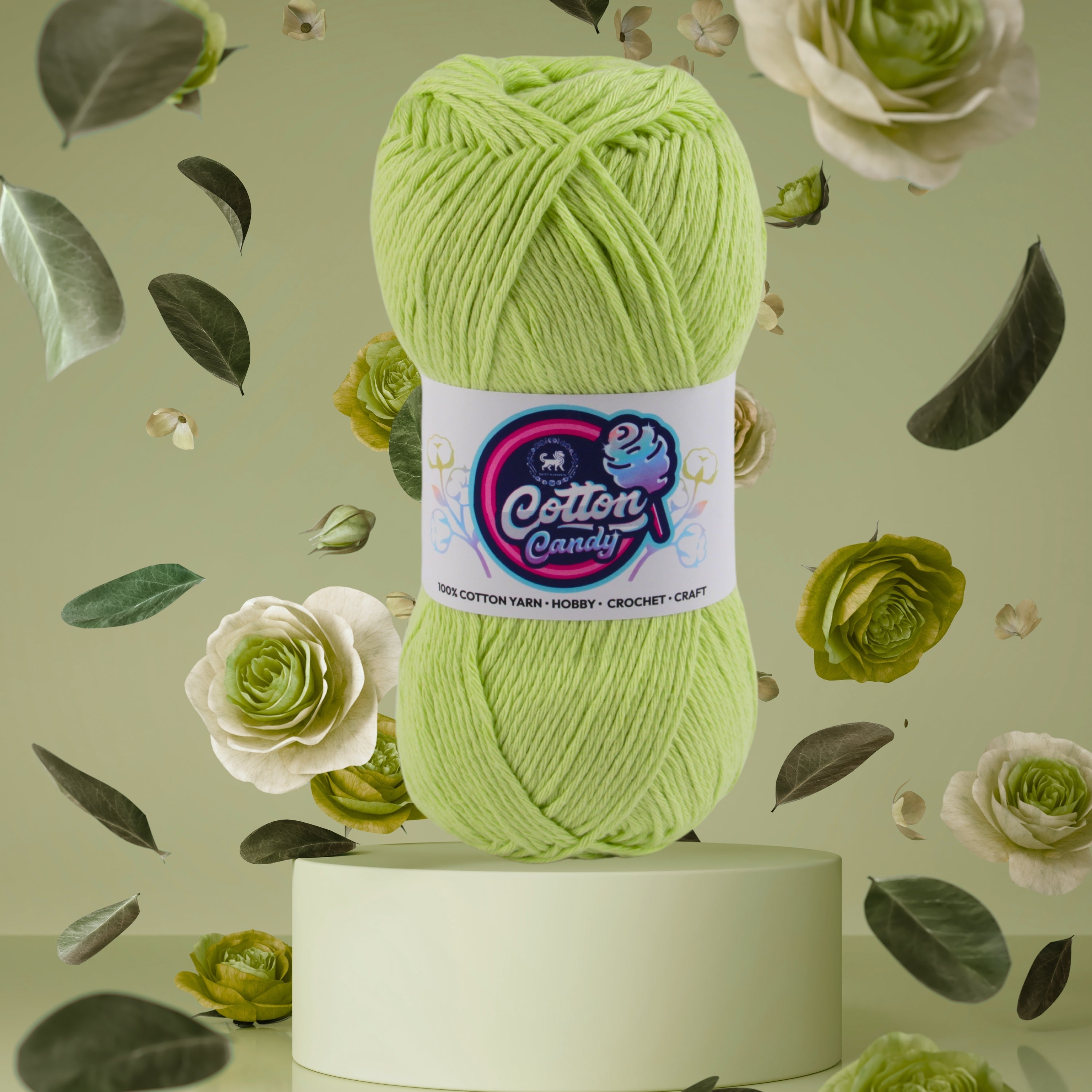 Cotton Candy Cotton Yarn (100 gram) - Parrot Green
