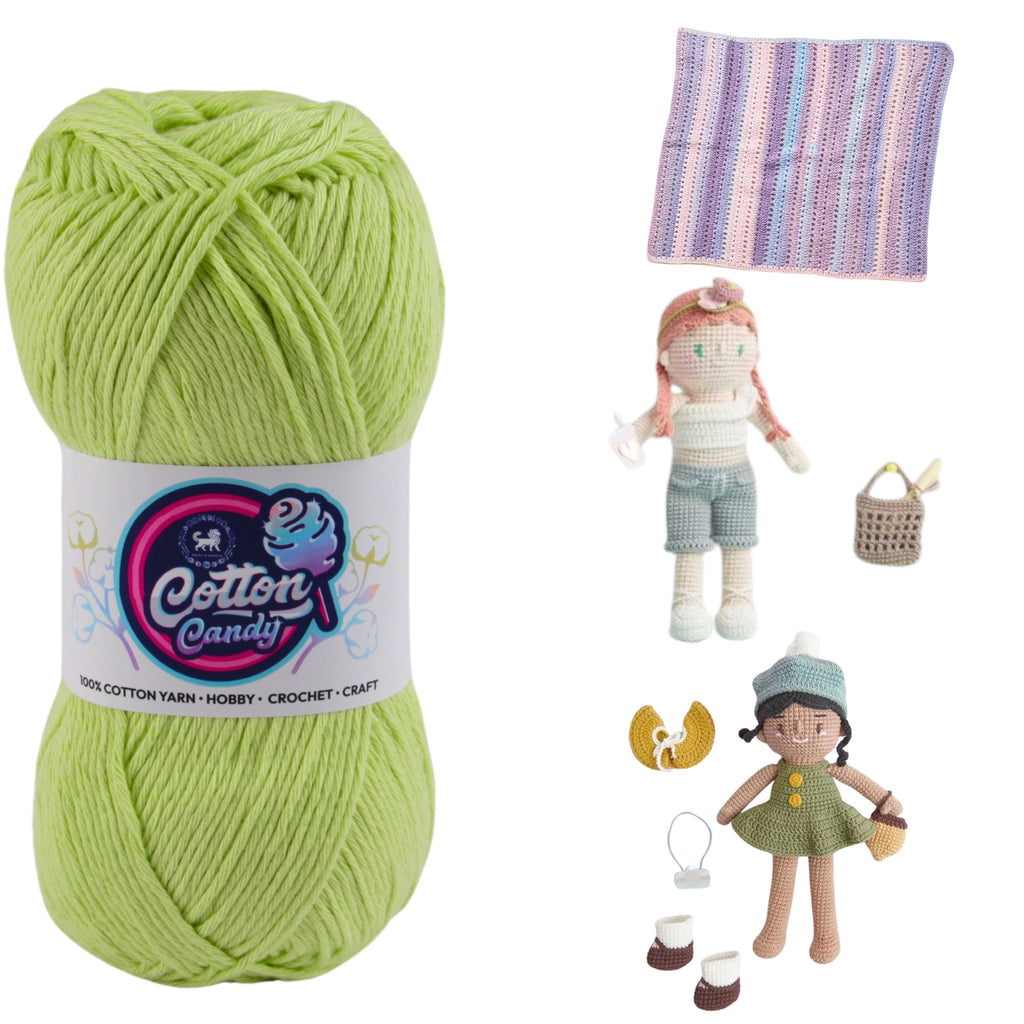 Cotton Candy Cotton Yarn (100 gram) - Parrot Green