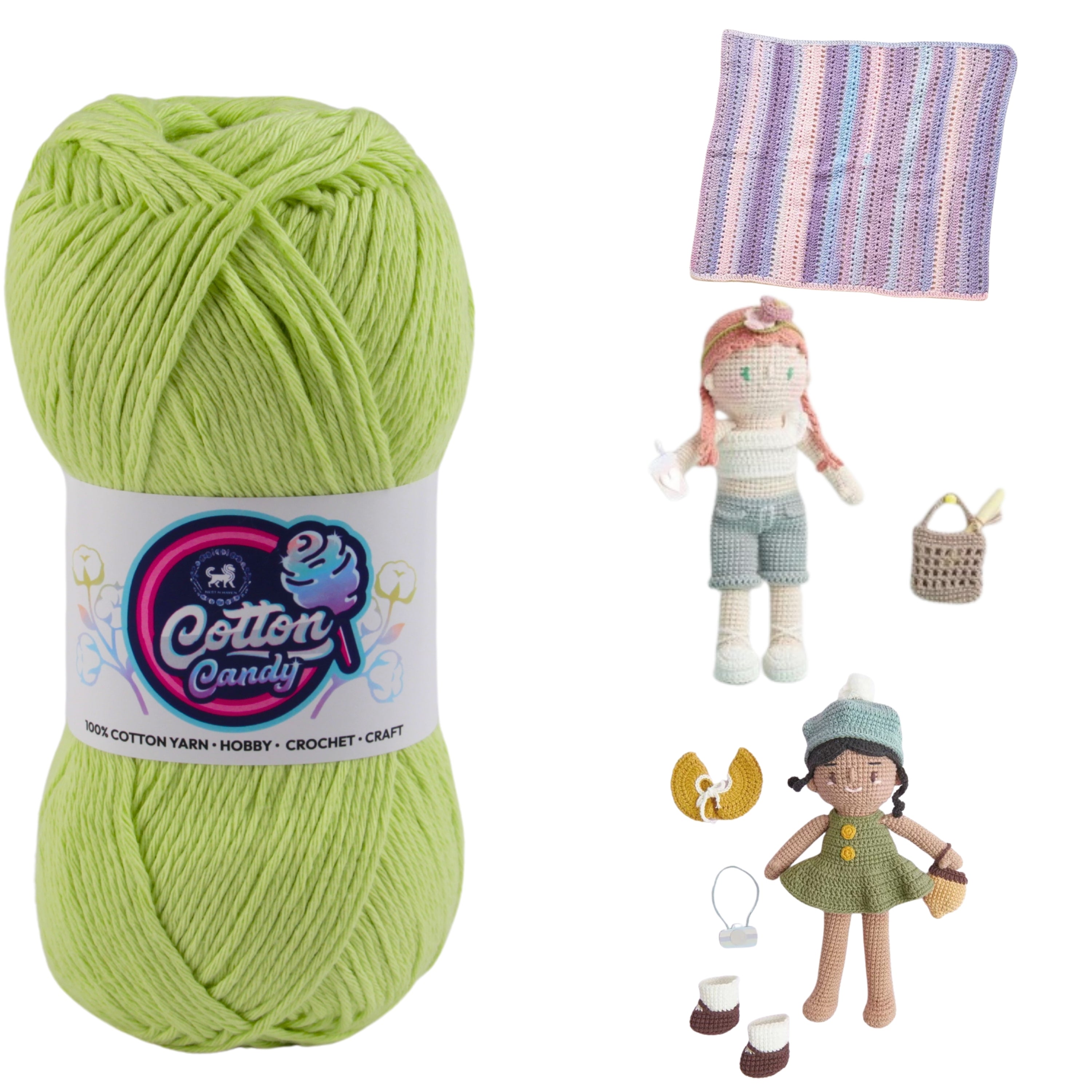 Cotton Candy Cotton Yarn (100 gram) - Parrot Green