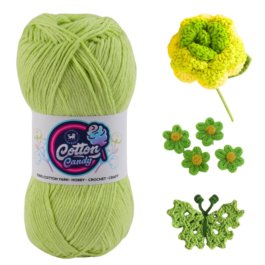Cotton Candy Cotton Yarn (100 gram) - Parrot Green
