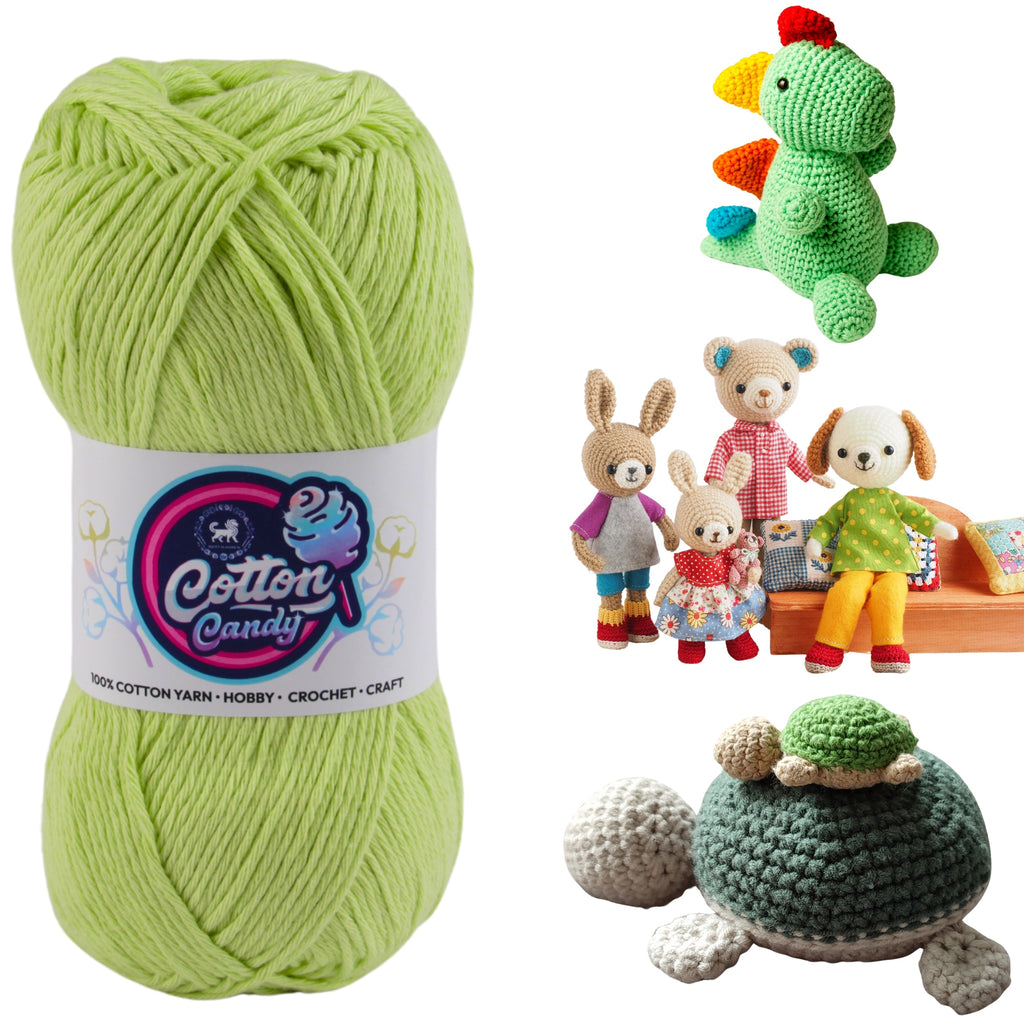 Cotton Candy Cotton Yarn (100 gram) - Parrot Green