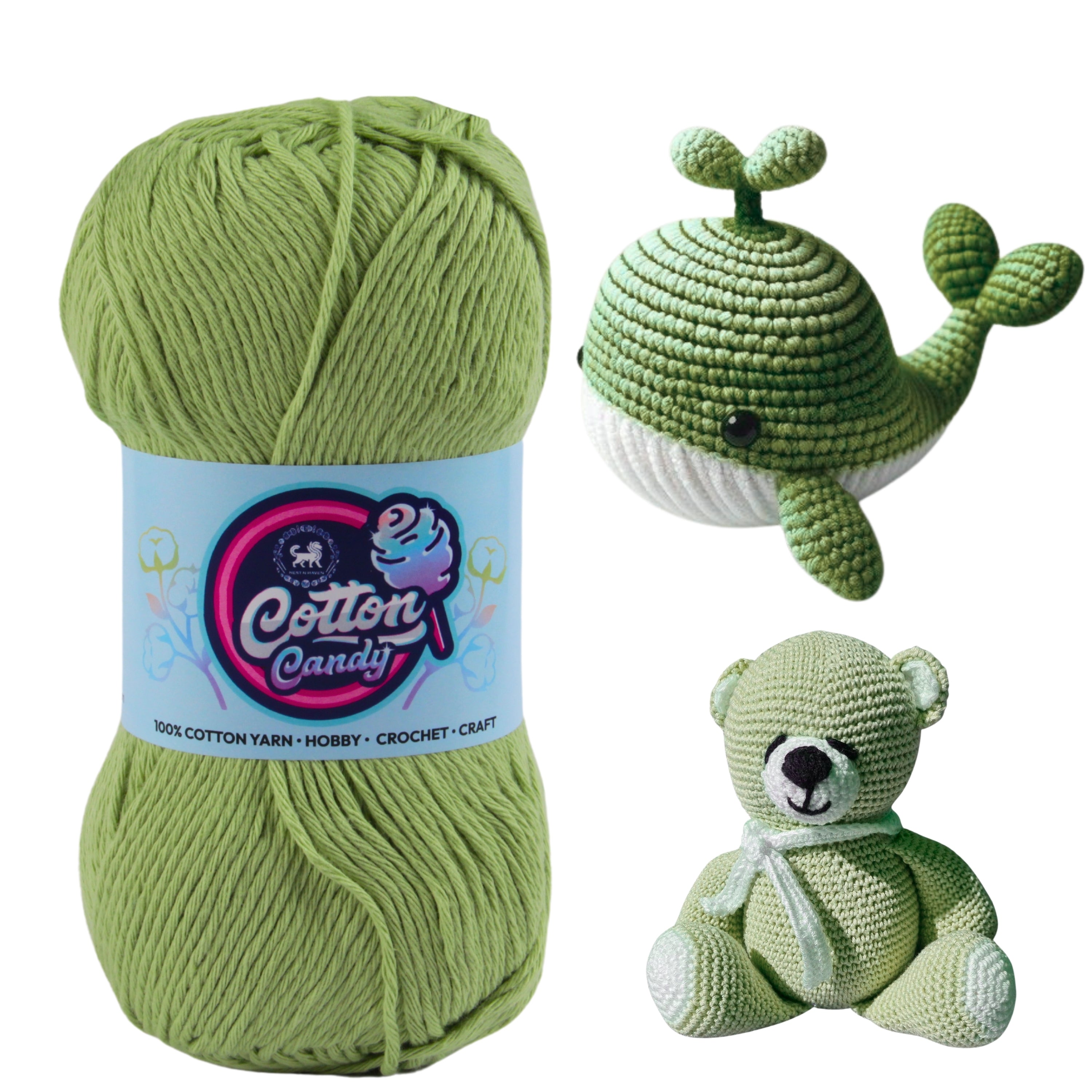 Cotton Candy Cotton Yarn (100 gram) - Pista Green