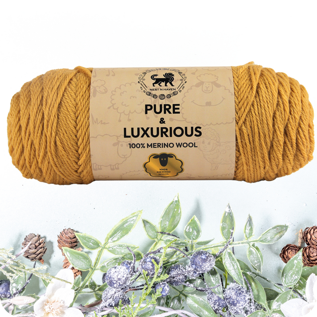 Pure and Luxurious 100% Merino Wool (100 gram) -  Camel (Yellow)