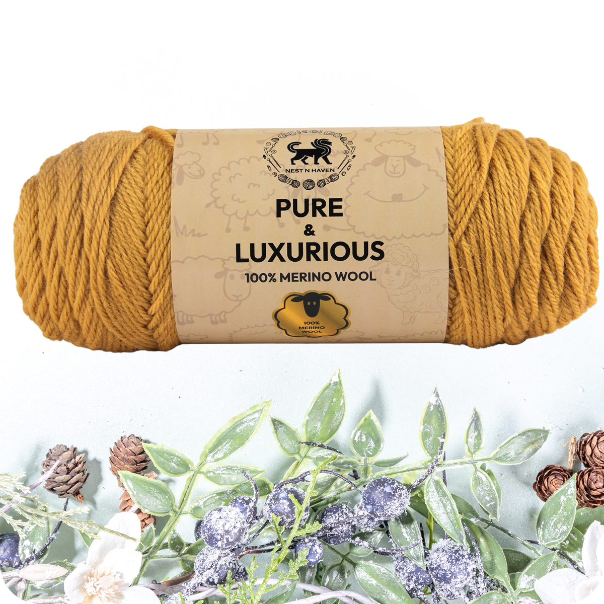 Pure and Luxurious 100% Merino Wool (100 gram) -  Camel (Yellow)