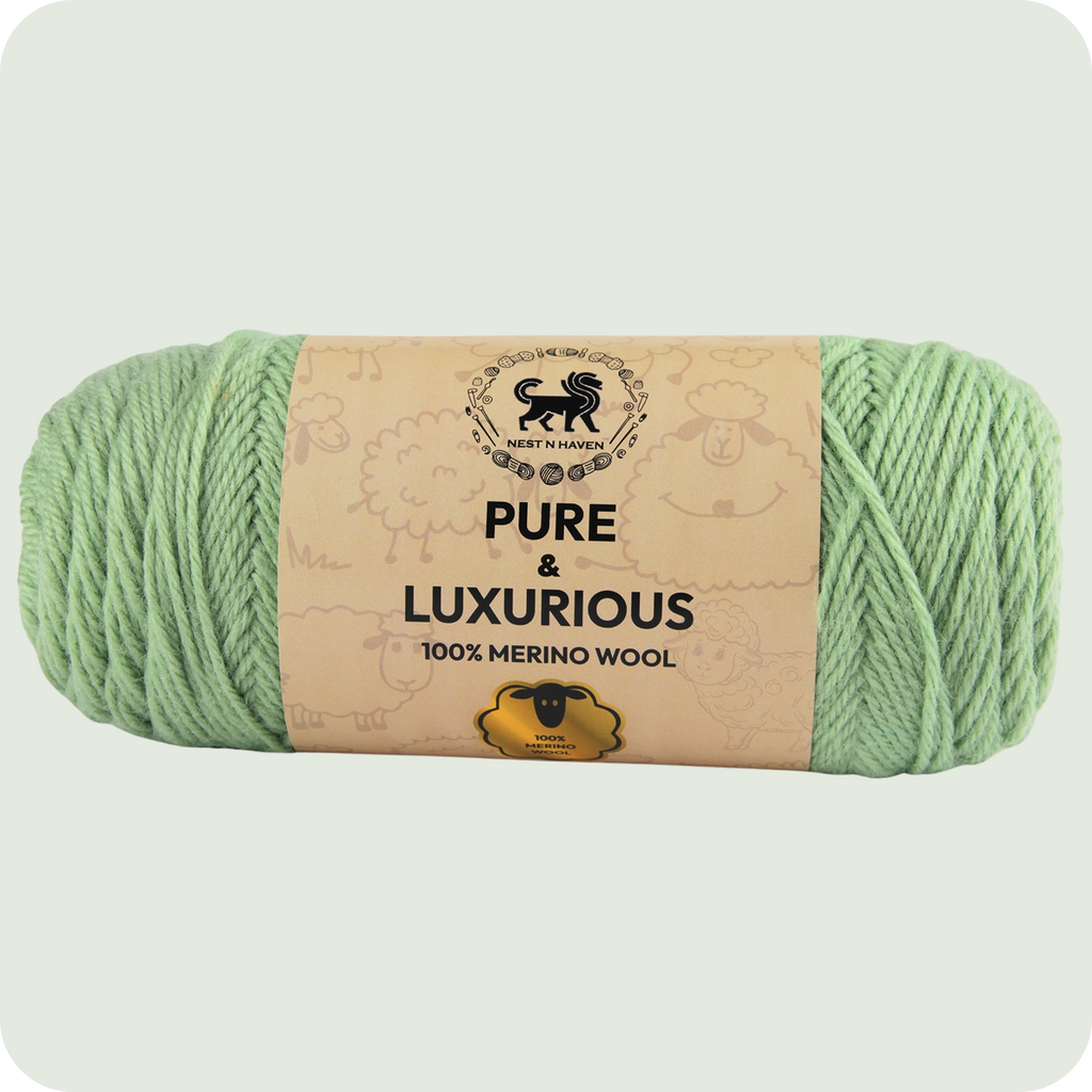 Pure and Luxurious 100% Merino Wool (100 gram) -  Green