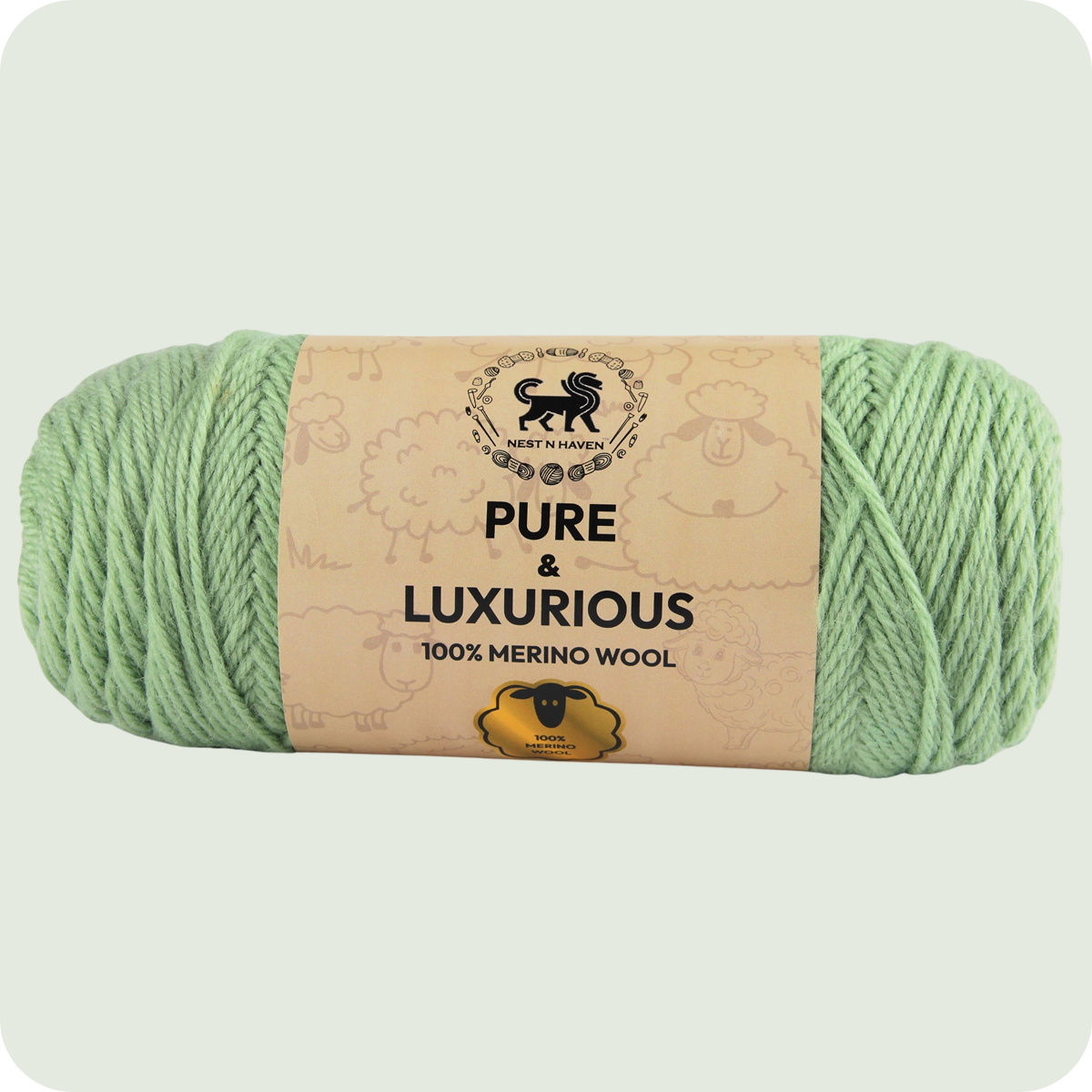 Pure and Luxurious 100% Merino Wool (100 gram) -  Green
