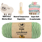 Pure and Luxurious 100% Merino Wool (100 gram) -  Green