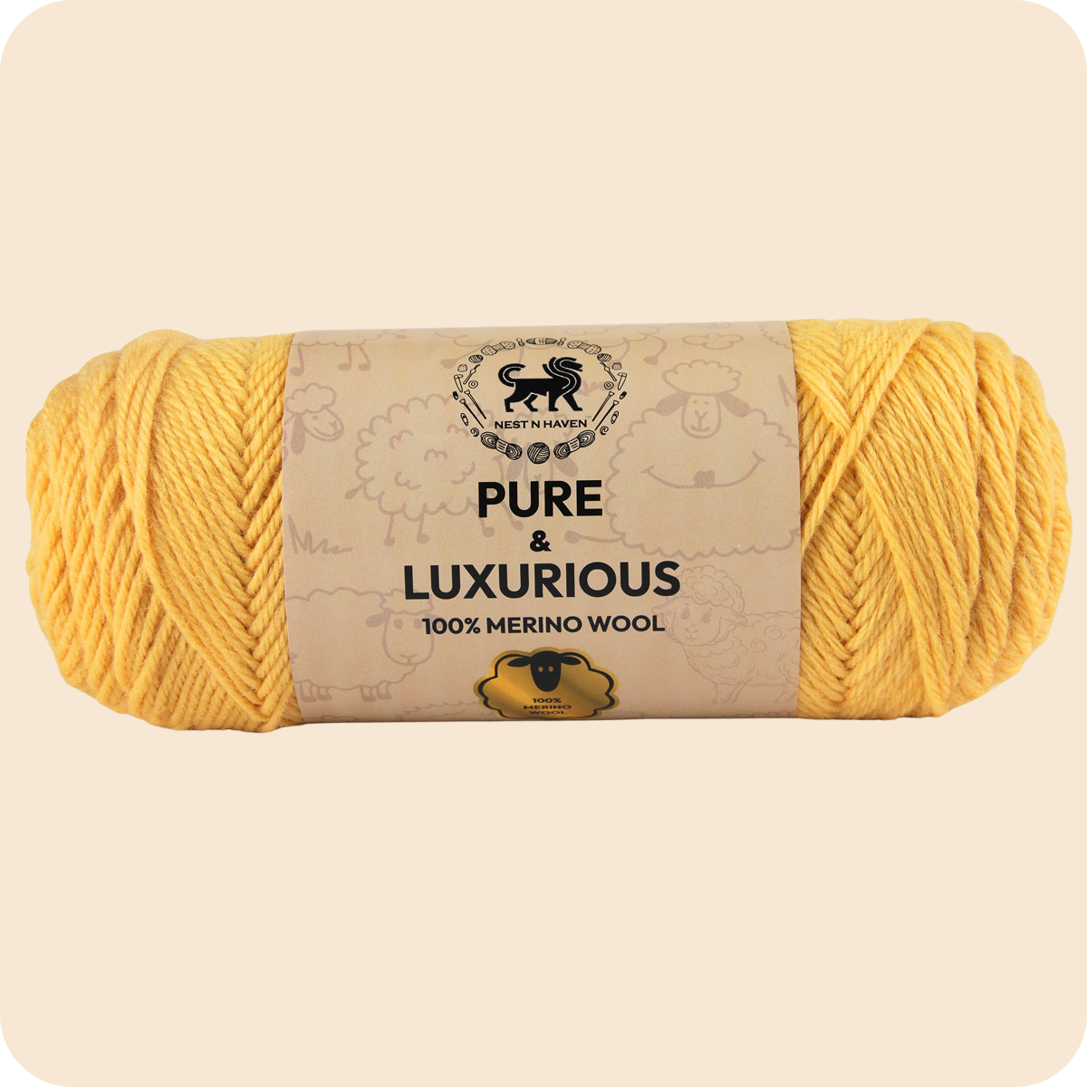 Pure and Luxurious 100% Merino Wool (100 gram) -  Yellow