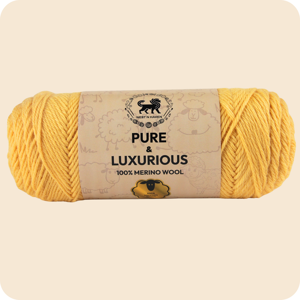 Pure and Luxurious 100% Merino Wool (100 gram) -  Yellow