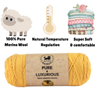 Pure and Luxurious 100% Merino Wool (100 gram) -  Yellow