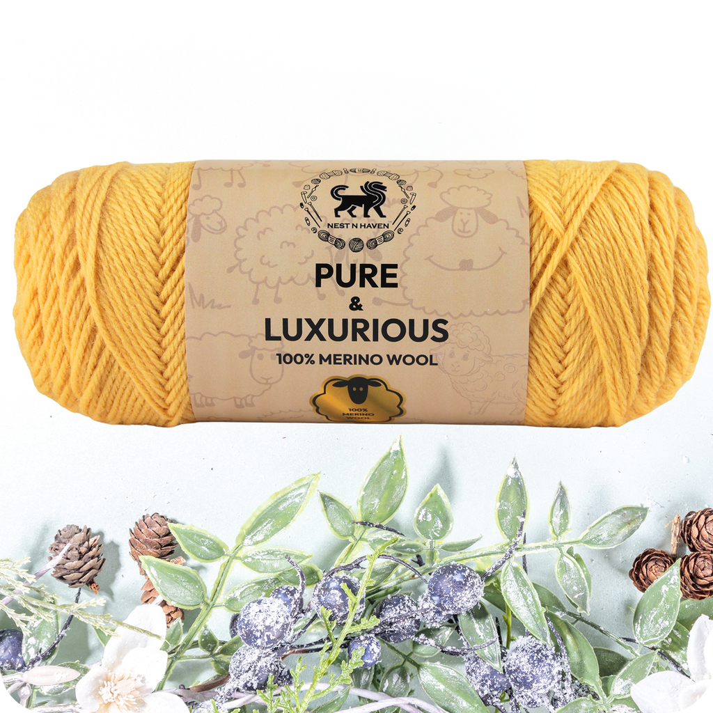 Pure and Luxurious 100% Merino Wool (100 gram) -  Yellow