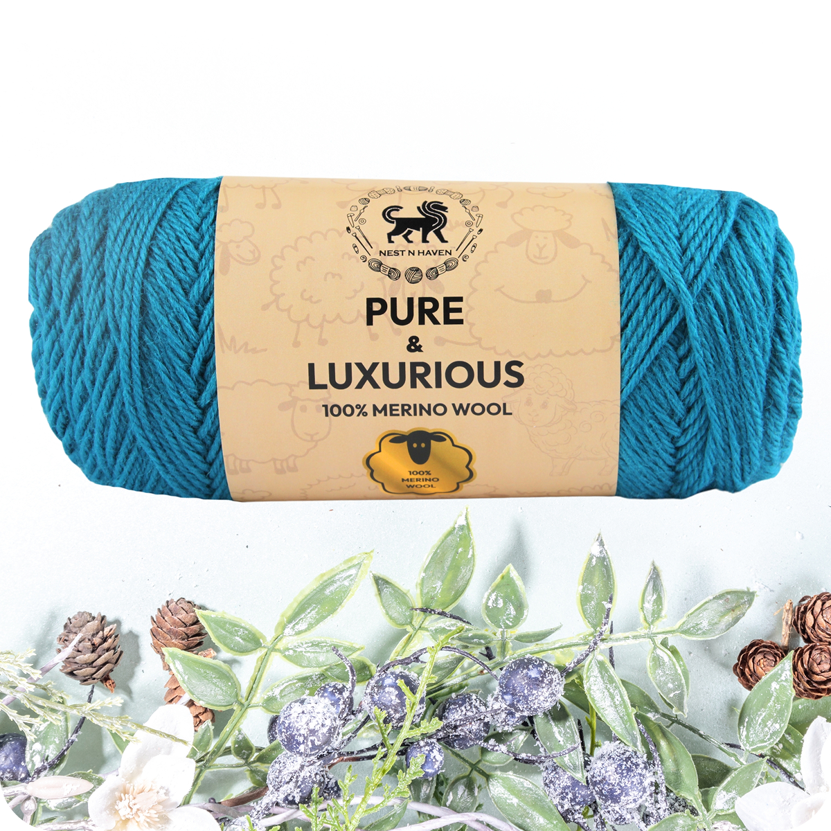 Pure and Luxurious 100% Merino Wool (100 gram) -  Teal Blue