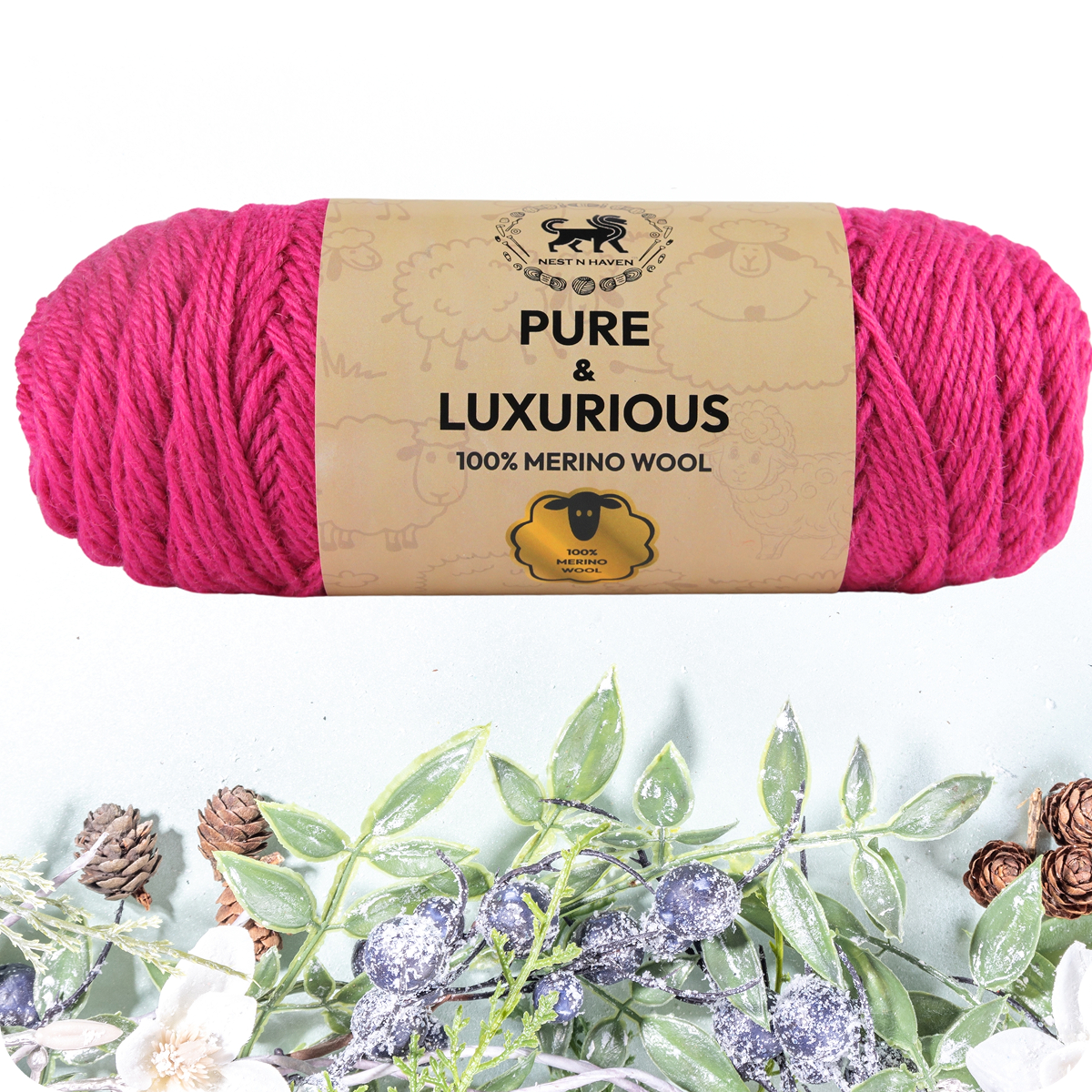 Pure and Luxurious 100% Merino Wool (100 gram) -  Pink