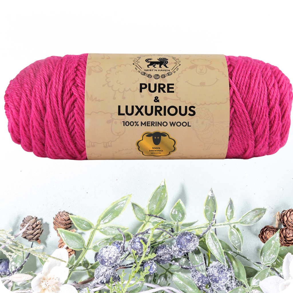 Pure and Luxurious 100% Merino Wool (100 gram) -  Pink