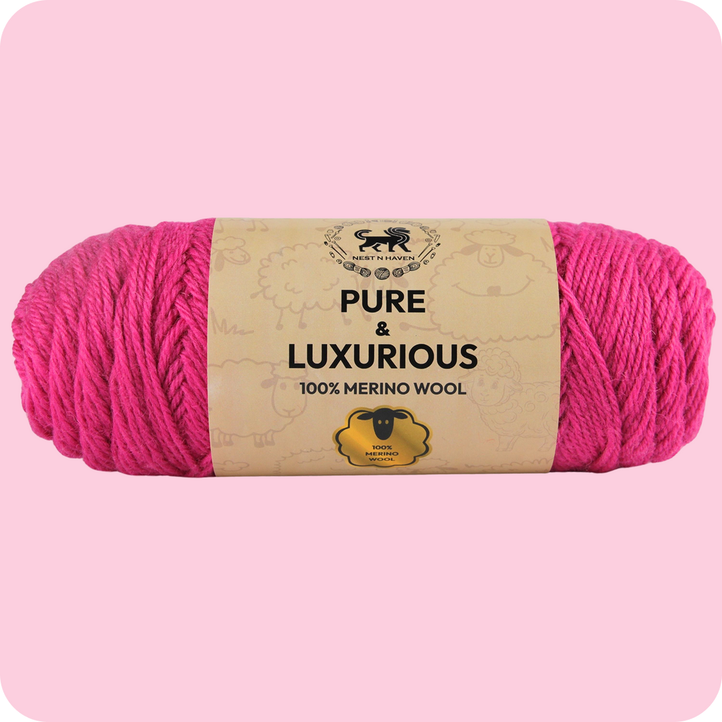 Pure and Luxurious 100% Merino Wool (100 gram) -  Pink