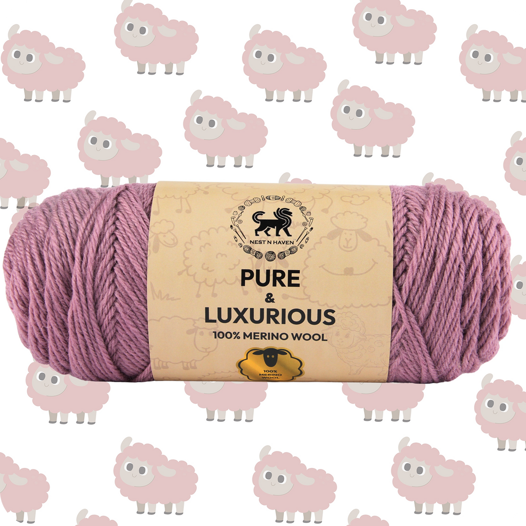 Pure and Luxurious 100% Merino Wool (100 gram) -  Dark Lilac