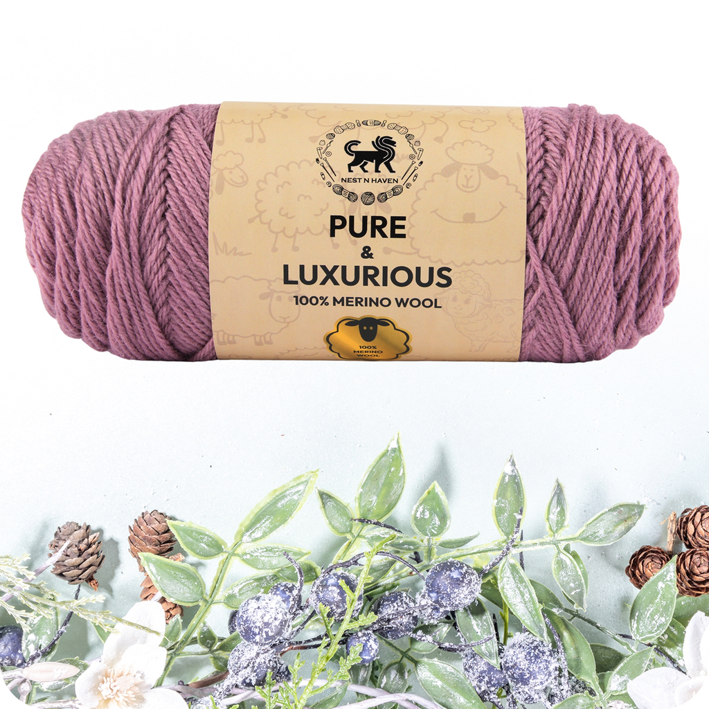 Pure and Luxurious 100% Merino Wool (100 gram) -  Dark Lilac