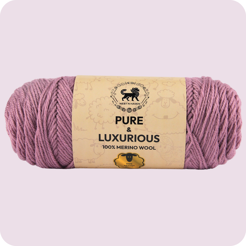 Pure and Luxurious 100% Merino Wool (100 gram) -  Dark Lilac